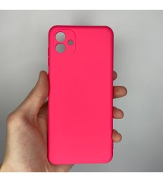 Силикон Original Case Samsung Galaxy A04 (2022) (ShutCam) (Малиновый)