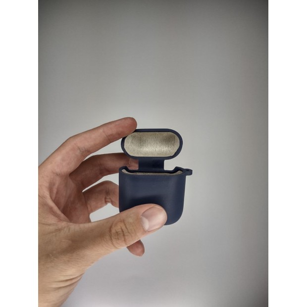 Чохол для навушників Full Silicone Case with Microfiber Apple AirPods (09) Midnight Blue.