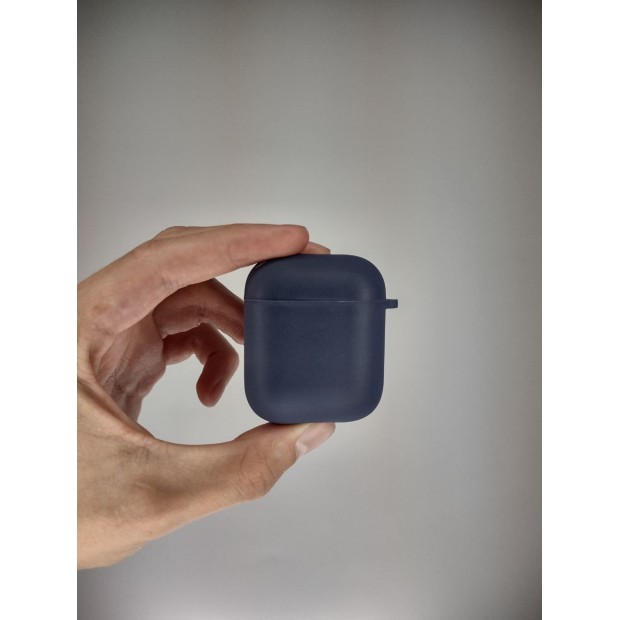 Чохол для навушників Full Silicone Case with Microfiber Apple AirPods (09) Midnight Blue.