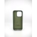 Силіконовий оригінальний чохол круглої форми для Apple iPhone 15 Pro (темний зелений).