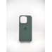 Силіконовий оригінальний чохол круглої форми для Apple iPhone 15 Pro (темний зелений).