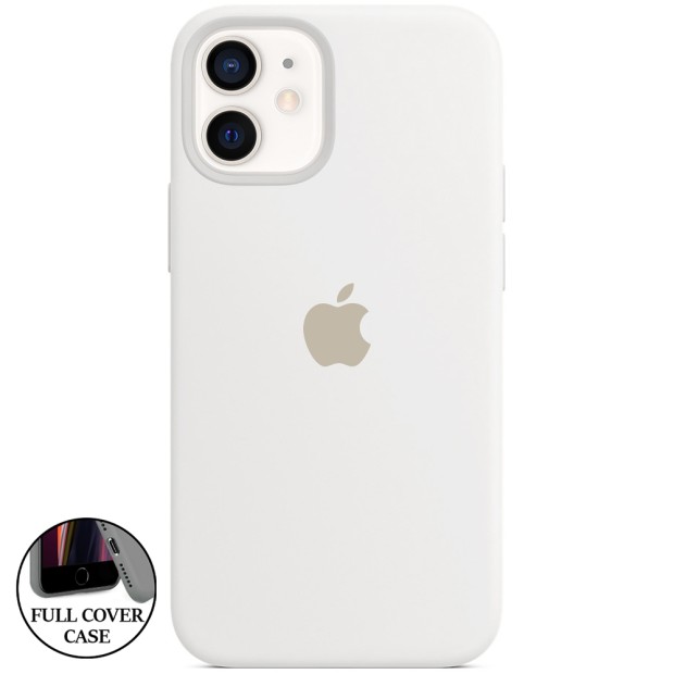 Силіконовий круглий чохол Original для Apple iPhone 12 Mini (06) Білий (Уцінка) (Категорія 1)