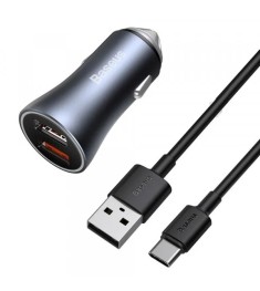 АЗУ-адаптер Baseus Golden Contactor Pro TZCCJD-A0 40W 2USB + кабель Type-C 1m (С..