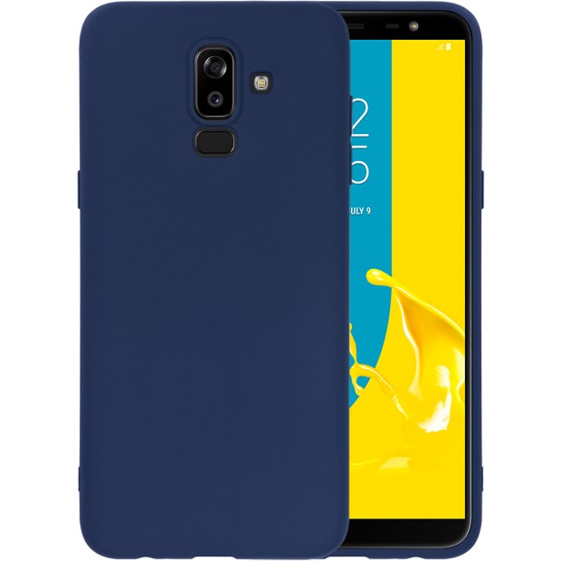 Темно-синій силіконовий чохол iNavi Color для Samsung Galaxy J8 (2018) J810