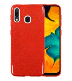 Силикон Glitter Samsung Galaxy A30 (2019) (Красный)