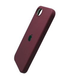 Силіконовий оригінальний чохол круглої форми для Apple iPhone 16e (57) Марсала