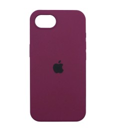 Силіконовий оригінальний чохол круглої форми для Apple iPhone 16e (57) Марсала