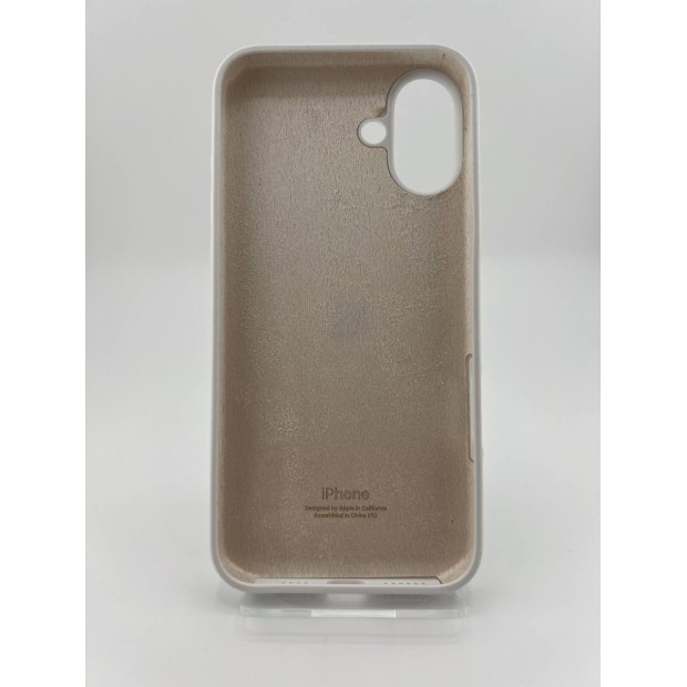 Оригінальний круглий силіконовий чохол для Apple iPhone 16 Plus (41), твердий білий.