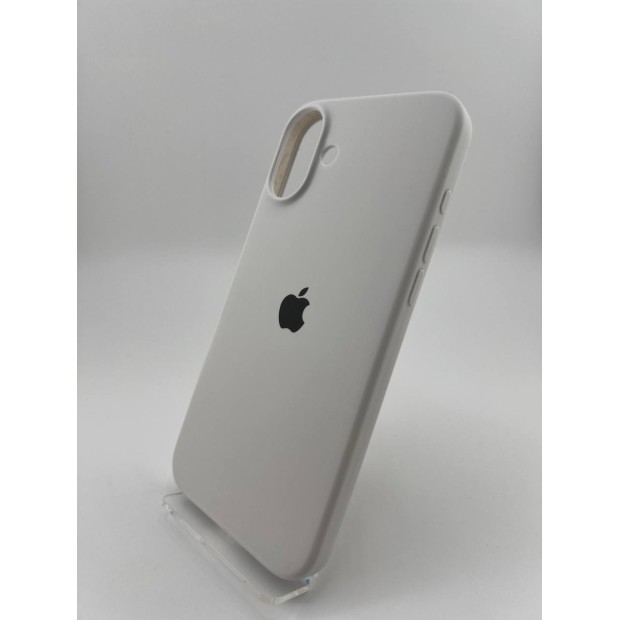 Оригінальний круглий силіконовий чохол для Apple iPhone 16 Plus (41), твердий білий.