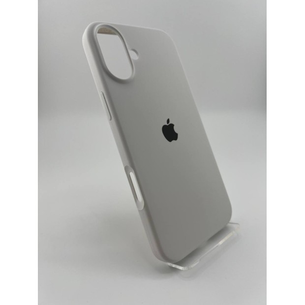 Оригінальний круглий силіконовий чохол для Apple iPhone 16 Plus (41), твердий білий.