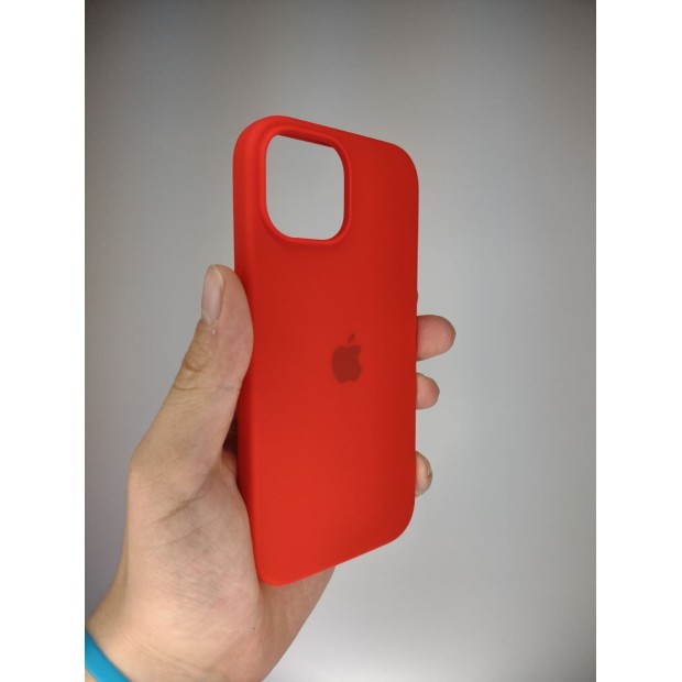 Оригінальний силіконовий чохол круглої форми для Apple iPhone 15 (05) Product RED
