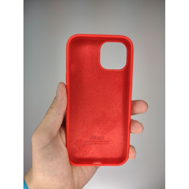 Оригінальний силіконовий чохол круглої форми для Apple iPhone 15 (05) Product RED