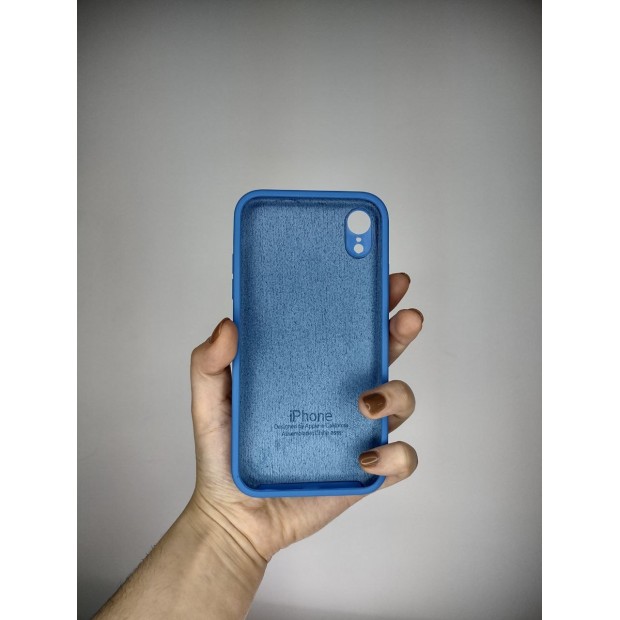 Силіконовий оригінальний чохол Square RoundCam для iPhone XR (12) Королівський Синій.