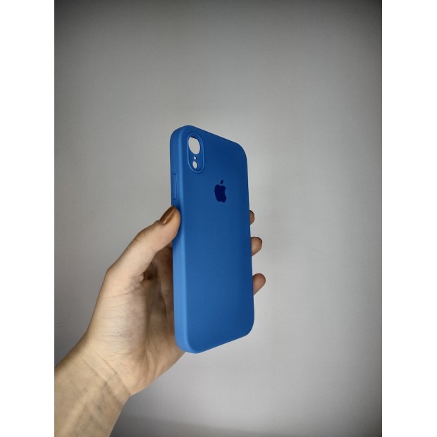 Силіконовий оригінальний чохол Square RoundCam для iPhone XR (12) Королівський Синій.