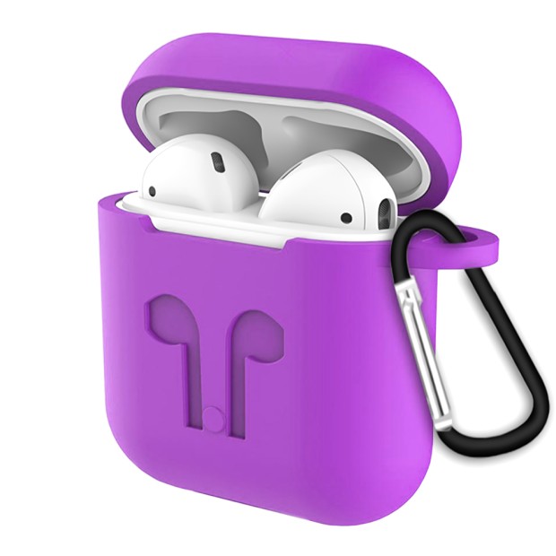 Чохол для навушників повністю силіконовий кейс Apple AirPods 1  /  2 (Світло-аметистовий)