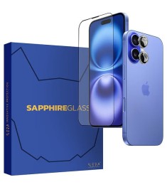 Захисне скло iLera Sapphire Ultra+ Glass Apple iPhone 16 (Чорне) iLSPDL+16