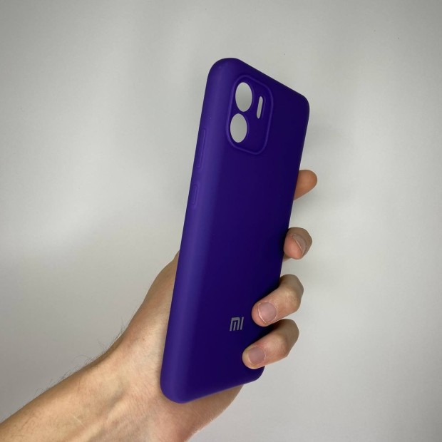 Силіконовий оригінальний чохол 360 з логотипом для Xiaomi Redmi A2  /  A1 (ShutCam) (Фіолетовий)
