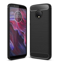 Силикон Polished Carbon Motorola G6 Plus (Чёрный)