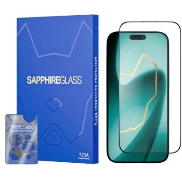Защитное стекло iLera Sapphire Ultra+ Glass Apple iPhone 17 Pro Max (Black) ILSPDLPL17PrMx