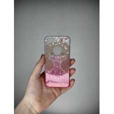 Силикон Glitter Apple iPhone 5 / 5s / SE (Gradient Golden-Pink Dress)