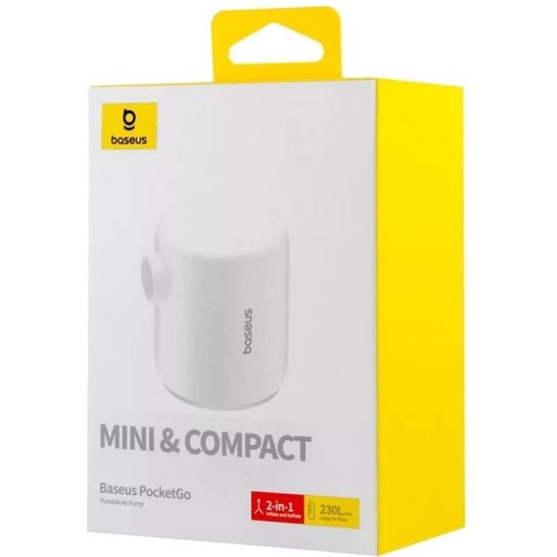 Портативний насос Baseus PocketGo Portable Air Pump (Білий) C11157700221-00