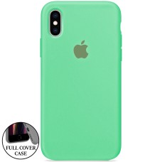 Силіконовий оригінальний чохол круглої форми для Apple iPhone X  /  XS (49) Аквамарин
