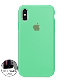 Силіконовий оригінальний чохол круглої форми для Apple iPhone X  /  XS (49) Аква..