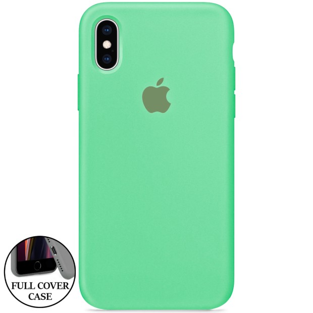 Силіконовий оригінальний чохол круглої форми для Apple iPhone X  /  XS (49) Аквамарин