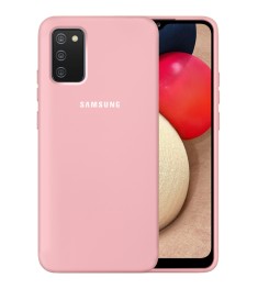 Силіконовий Original 360 чохол з логотипом для Samsung Galaxy A02S (2020) (Рожев..