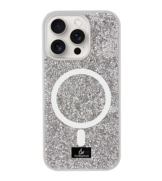Чохол Bling World Rock Diamond MagSafe для iPhone 15 Pro Max (Срібло)