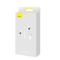 Проводные наушники-гарнитура вкладыши Baseus Encok C17 (Type-C) (White) NGCR010002