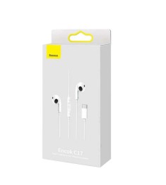 Проводные наушники-гарнитура вкладыши Baseus Encok C17 (Type-C) (White) NGCR0100..