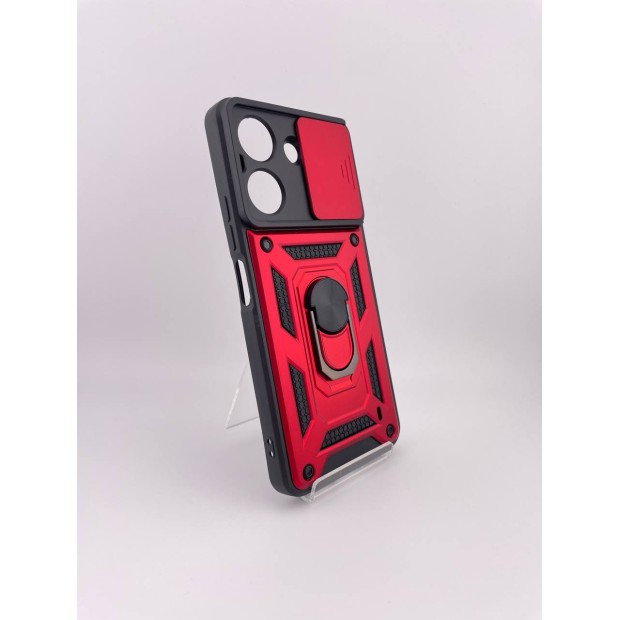 Чохол Бронь Ring Serge Armor для Xiaomi Redmi 13C  /  Poco C65 (ShutCam) (Червоний)