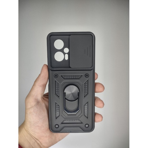 Броньований чохол Ring Serge Armor Case для Xiaomi Poco X4 GT (ShutCam) (Чорний)