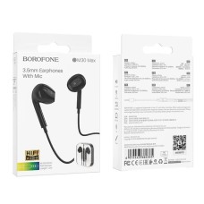 Проводные наушники-гарнитура вкладыши Borofone BM30 Max (Чёрный)