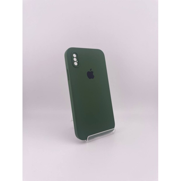 Силіконовий чохол Original Square RoundCam для Apple iPhone X  /  XS (73) Лісовий Зелений