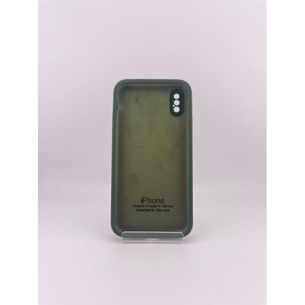 Силіконовий чохол Original Square RoundCam для Apple iPhone X  /  XS (73) Лісовий Зелений