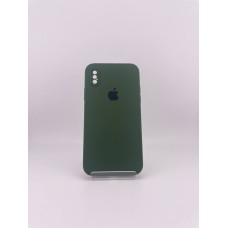 Силіконовий чохол Original Square RoundCam для Apple iPhone X  /  XS (73) Лісовий Зелений