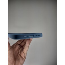 Силіконовий оригінальний чохол круглої форми для Apple iPhone 13 Pro Max (37) блакитного кольору