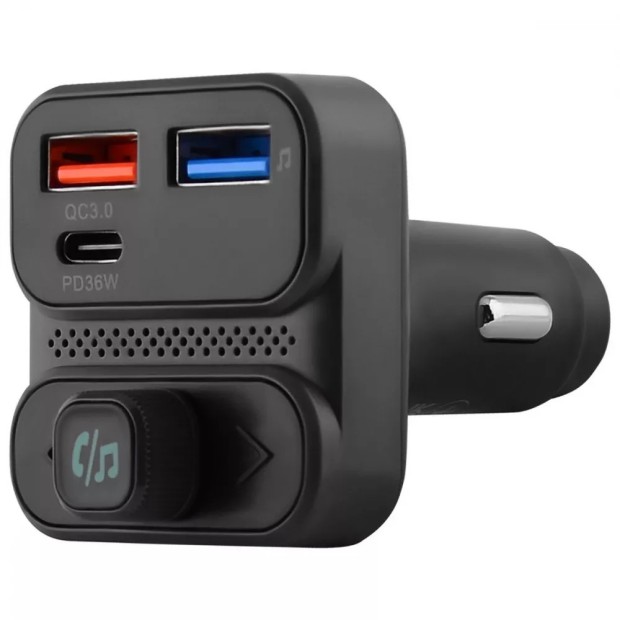 FM-модулятор Proove Luxor SE 36W PD + QC3.0 (1USB / 1Type-C) (Серый)