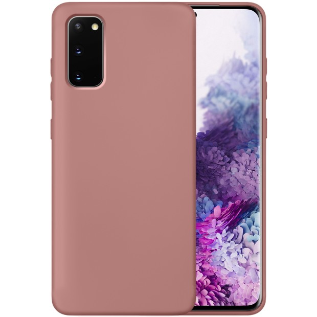Силіконовий оригінальний чохол 360 для Samsung Galaxy S20 (Пудровий)