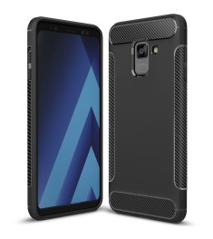 Силикон Soft Carbon Samsung Galaxy A8 Plus (2018) A730 (Чёрный)