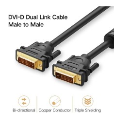 Кабель UGREEN DV101 DVI (24+1) - DVI (24+1) (1.5м) (Чорний)
