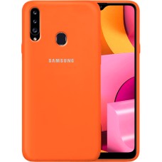Силіконовий оригінальний чохол 360 з логотипом для Samsung Galaxy A20S (2019) (помаранчевий)