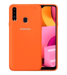 Силикон Original 360 Case Logo Samsung Galaxy A20S (2019) (Оранжевый)