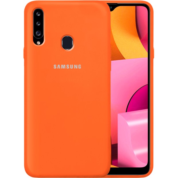 Силикон Original 360 Case Logo Samsung Galaxy A20S (2019) (Оранжевый)