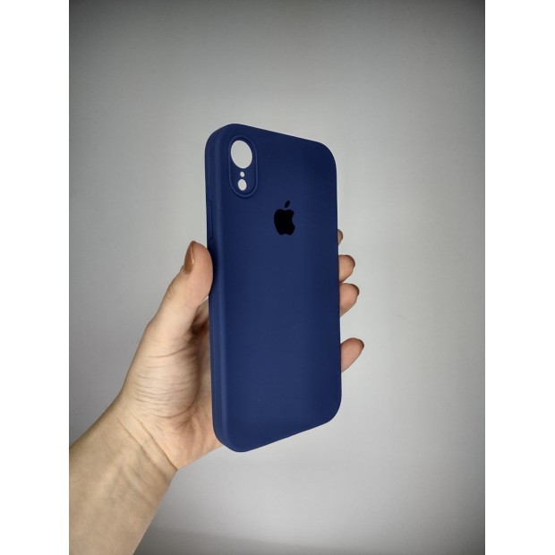 Оригінальний силіконовий чохол Square RoundCam для Apple iPhone XR (32) глибокий темно-синій.