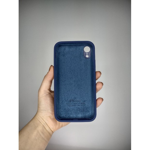 Оригінальний силіконовий чохол Square RoundCam для Apple iPhone XR (32) глибокий темно-синій.