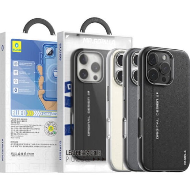 Чохол Blueo Premium Leather MagSafe для Apple iPhone 16 Pro Max (Чорний)