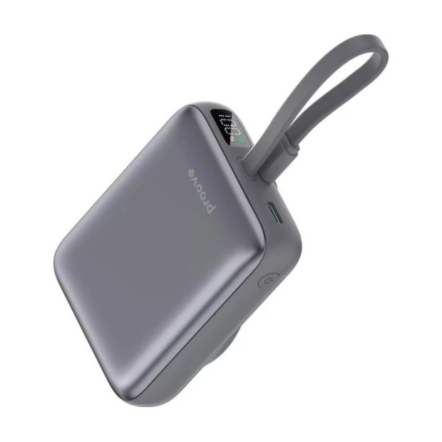 Бездротовий акумулятор Proove Neutron + вбудований кабель Type C 22.5W 10000mAh (Сірий) Бездротовий акумулятор Proove Neutron + вбудований кабель Type C 22.5W 10000mAh (Сірий)